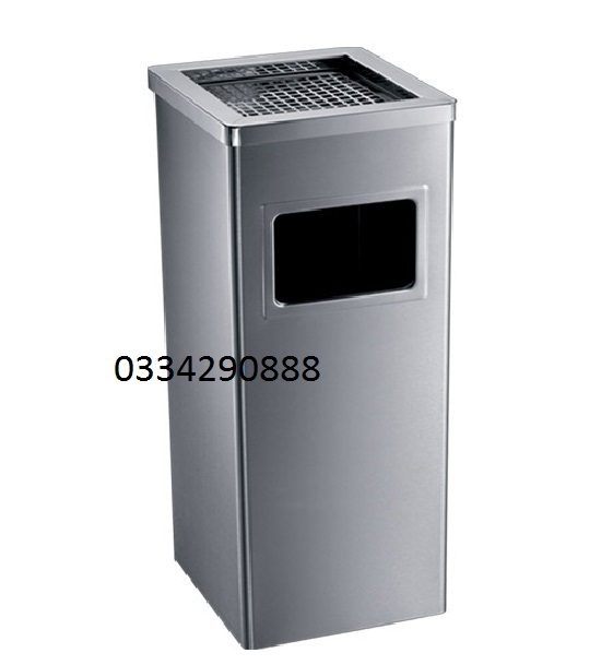 thùng rác inox gạt tàn vuông